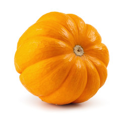 Orange miniature pumpkin isolated on white background