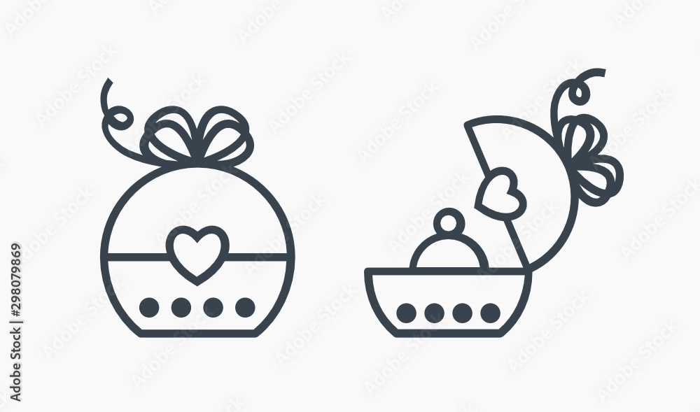 Poster gift isolated minimal icon. box graph line vector icon for websites and mobile minimalistic flat des