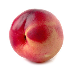 Ripe fresh Nectarine fruit isolated on white background.
