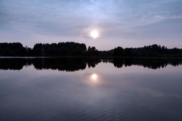 Fototapeta premium sunset on lake