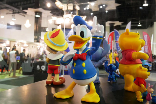 KUALA LUMPUR, MALAYSIA -MARCH 30, 2019: Fictional cartoon characters from Disney. It was the collector item and displayed for view and for sale.   