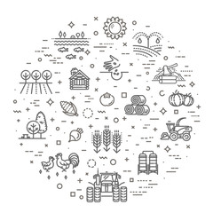 Set of Agriculture and Farming Line Icons