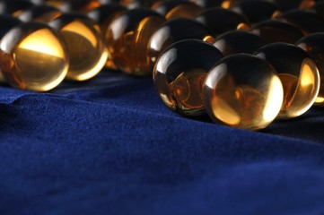 Close-up large transparent glass balls