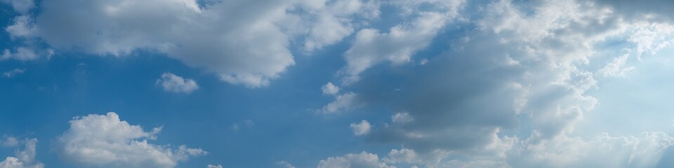 Clouds near sunset before rain blue sky Panoramic