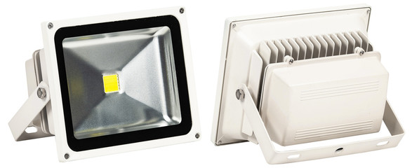 Outdoor waterproof LED panel isolated on white background