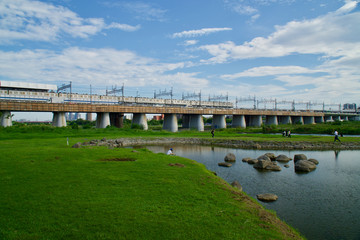 二子玉川近くの多摩川河川敷