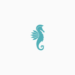 Animal Sea horse Logo Icon Design Template. flat, marine, fish Vector Illustration
