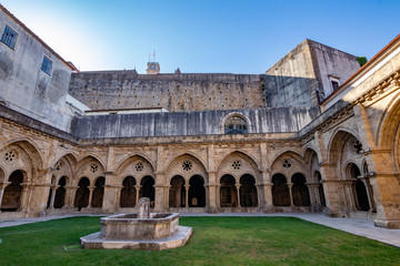 Fototapeta premium The cloister of the old cathedral in Coimbra.