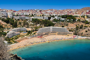 Panoramic View OF Quemado Beach, Hoceima City, Morocco