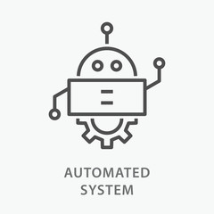 Fototapeta premium Automated system line icon on white background.