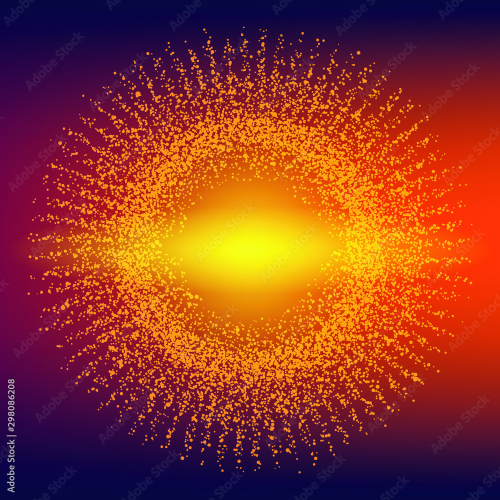 Leinwandbilder Dynamic abstract liquid flow particles background. Shining abstract particle flow background. Futuristic background with dots combination.