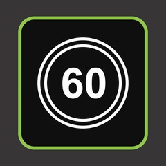 Speed Limit 60 Icon For Your Design,websites and projects.