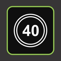 Speed Limit 40 Icon For Your Design,websites and projects.