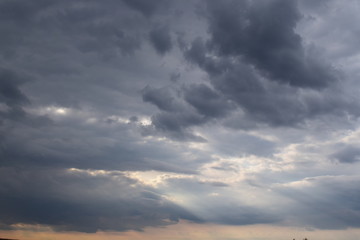 the dark sky before the rain