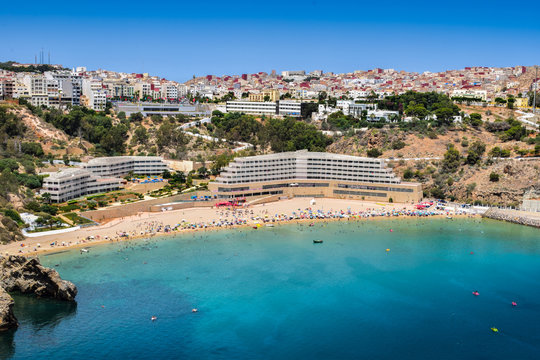 Panoramic View OF Quemado Beach, Hoceima City, Morocco