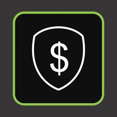 Shield Dollar Icon For Your Design,websites and projects.