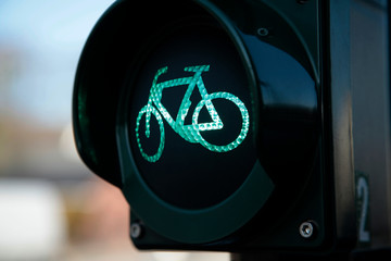Fahrrad Ampel auf grün in Hamburg
