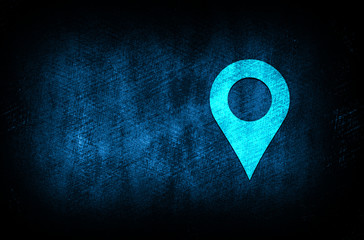 Location pin icon abstract blue background illustration digital texture design concept