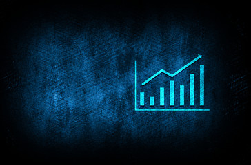 Statistics icon abstract blue background illustration digital texture design concept