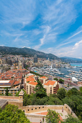 Fototapeta na wymiar Monaco Ville, View of La Condamine and Monte Carlo