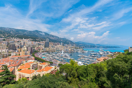 Monaco Ville, View of La Condamine and Monte Carlo
