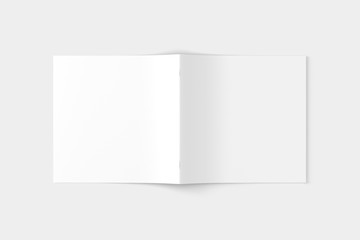 Square Magazine Brochure Blank White Mockup