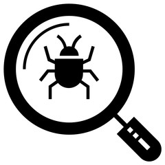 Virus Scanning Concept, Finding Bug and Infected files vector Bug Icon design 
