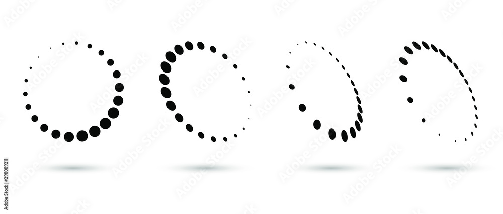 Poster halftone circle frame, abstract dots logo emblem design element for any project. round border icon o