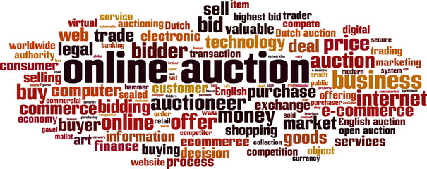 Online auction word cloud