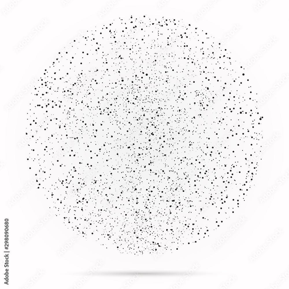 Poster halftone abstract black random dots. vector