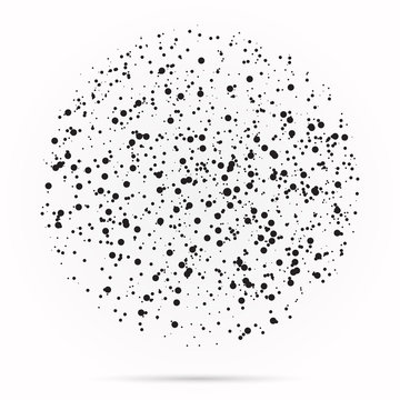 Halftone abstract black random dots. Vector