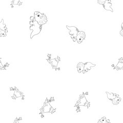 Dinosaur triceratops and vulcano seamless pattern © Fotostock32