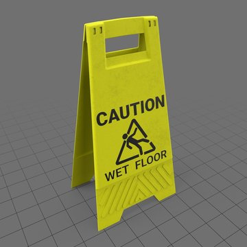 Wet floor warning sign 1