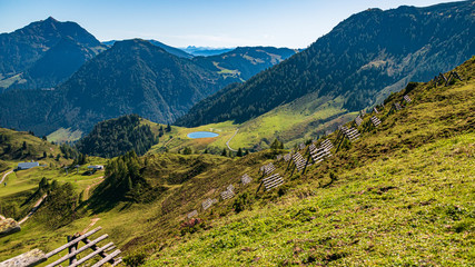Fototapeta na wymiar Beautiful alpine view at Fieberbrunn, Tyrol, Austria