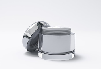 Cream bottle 3d rendering isolated on white background.