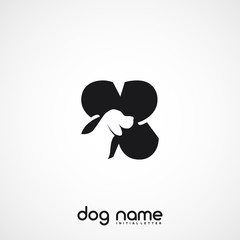 Initial Letter X Dog Logo And Icon Name Dog Design Vector.