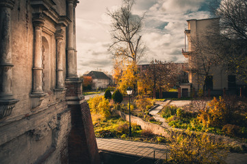 Monastry yard with the new refectory, Simonov Monastery, Moscow, Russia