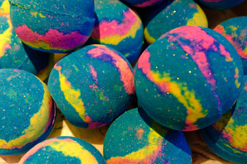 Fototapeta na wymiar colorful star theme soap ball pile background view