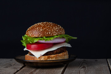 hamburger on white background