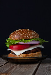 hamburger on white background