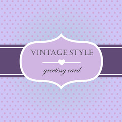 Violet vintage style label frame. Vector illustration.