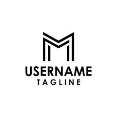Mm letter mark monogram square logo vector