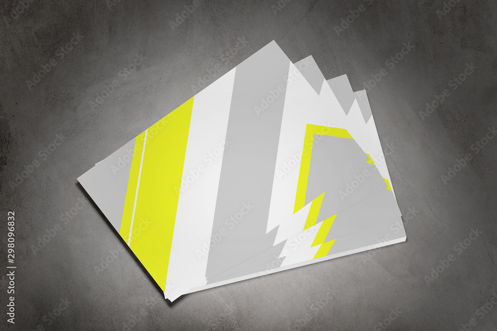 Aufkleber mock up of businesscard on a concrete background - 3d rendering