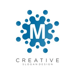 abstract initial letter M logo design template