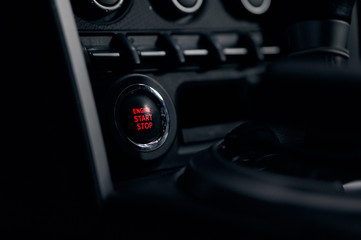 sports car engine start button