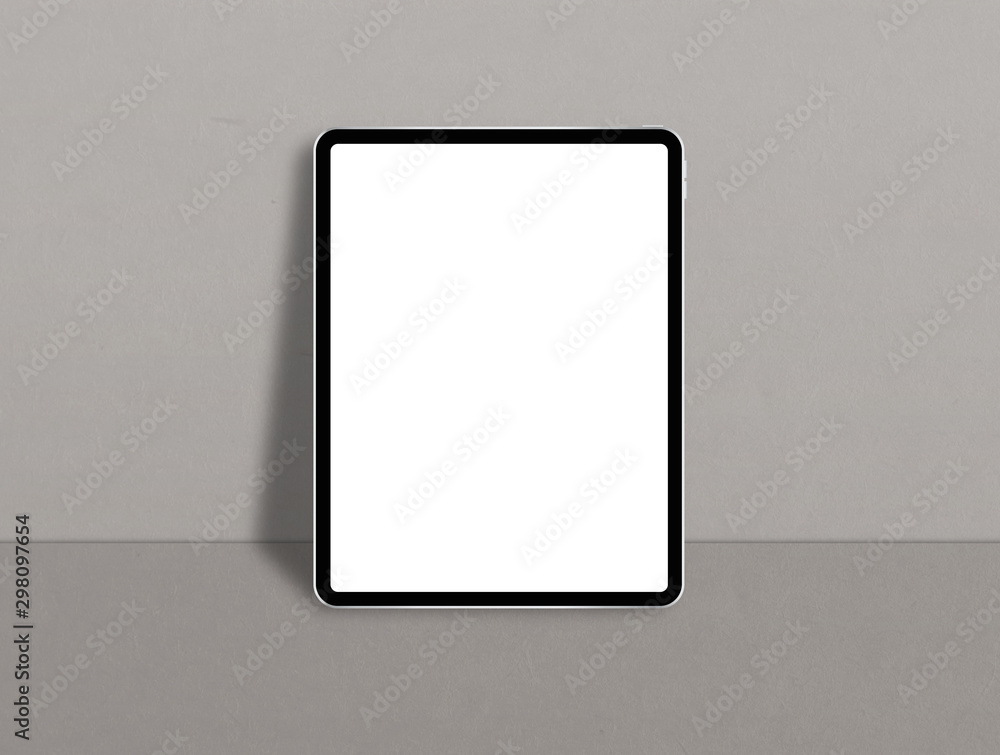 Poster modern tablet with blank screen. tablet mockup with soft shadow. modern template for branding identi