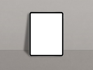 Modern tablet with blank screen. Tablet mockup with soft shadow. Modern template for branding identity. Photo mockup with clipping path. 