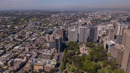 Obraz premium Aerial view of Sydney City Centre during sunny day.