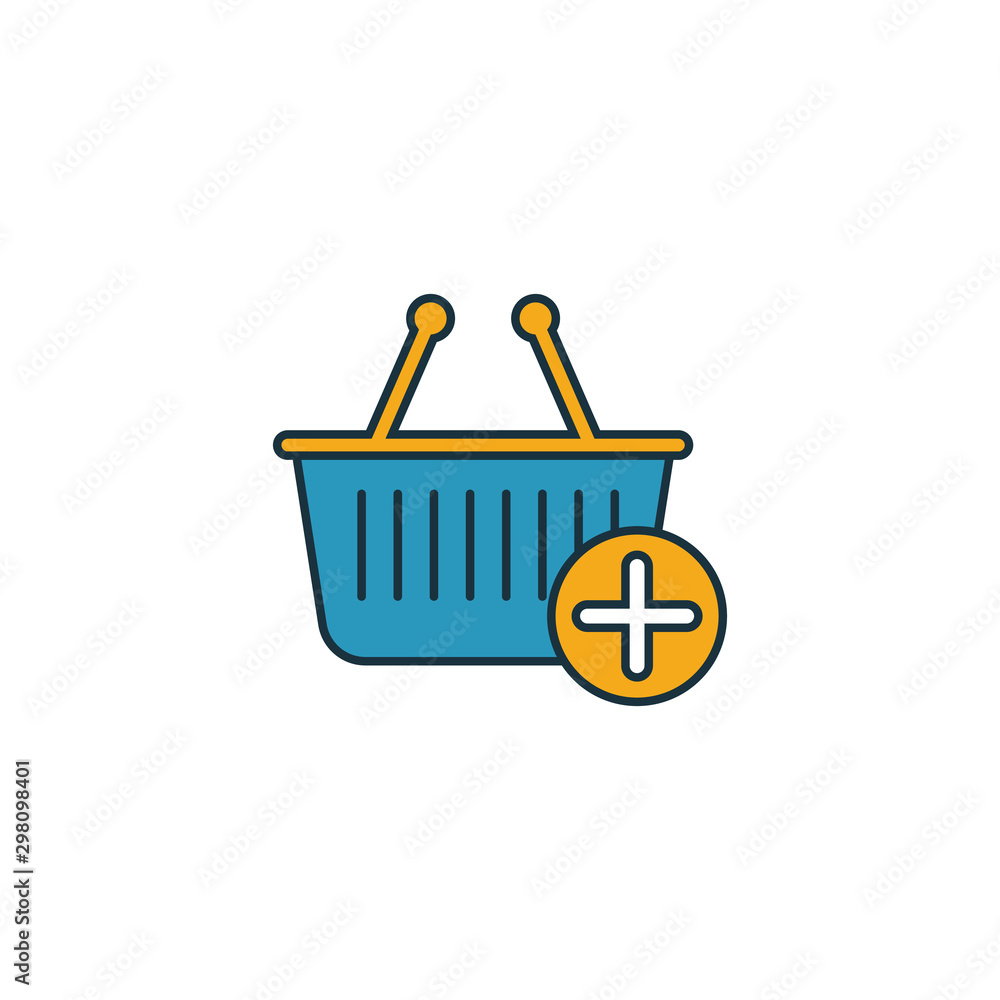 Poster add to cart icon set. four elements in diferent styles from online marketing icons collection. creat