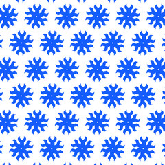 Abstract set of blue snowflakes pattern